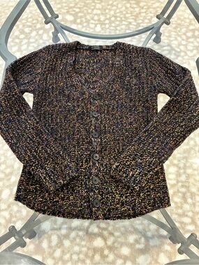 Stunning!!Unconditional 100% grade A cashmere Multi-Color V-Neck Button Cardigan